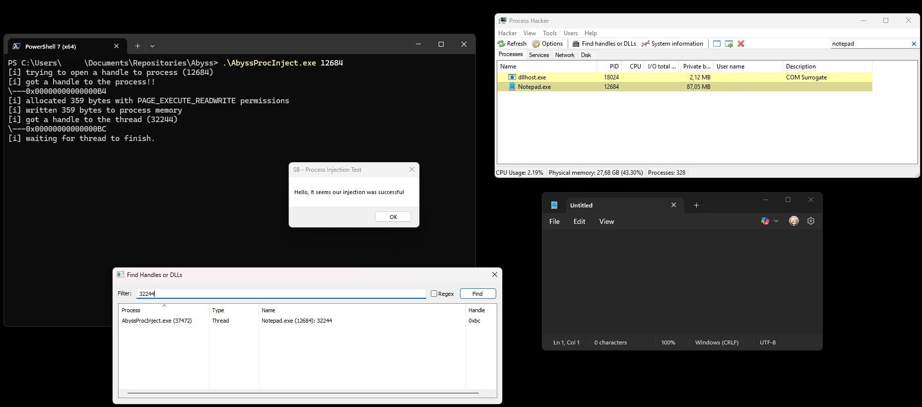 Messagebox Shellcode execution